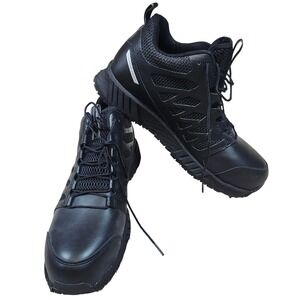 Reebok Work Mens Black Leather Safety Toe Non Metallic Work Boots US 11.5M